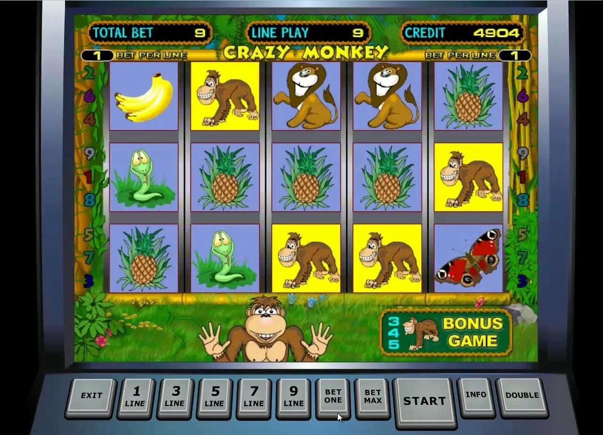 Игровой автомат Crazy Monkey Обезьянки играть онлайн