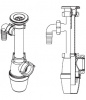 Сифон бутылочный 1 1/4 х 40/50, мал. корп. с гибкой тр. 40/50 (А-32079)