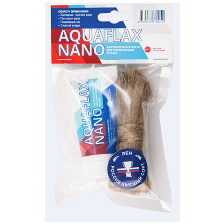 Комплект AQUAFLAX NANO (паста сантехническая тюбик 30 гр. + лен 15гр)